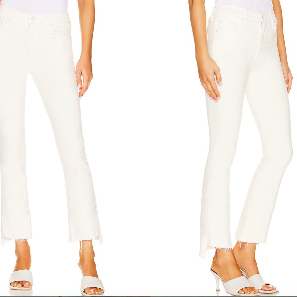 Mother The Insider Crop Step Fray Cream Puff